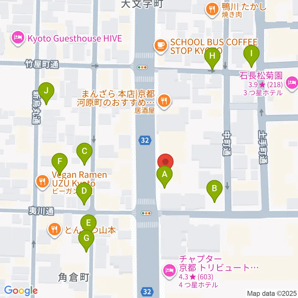 ワタナベ楽器店 京都本店周辺の駐車場・コインパーキング一覧地図