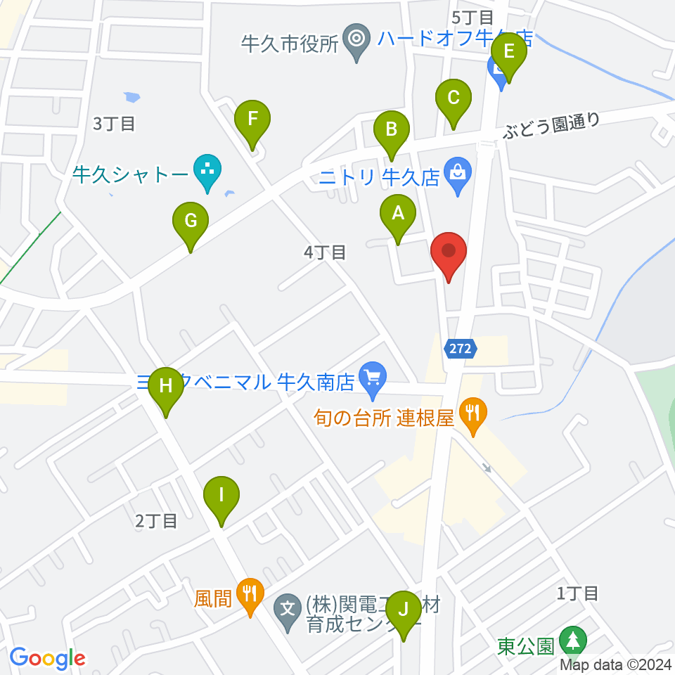 ウインズ・ユー牛久本店周辺の駐車場・コインパーキング一覧地図