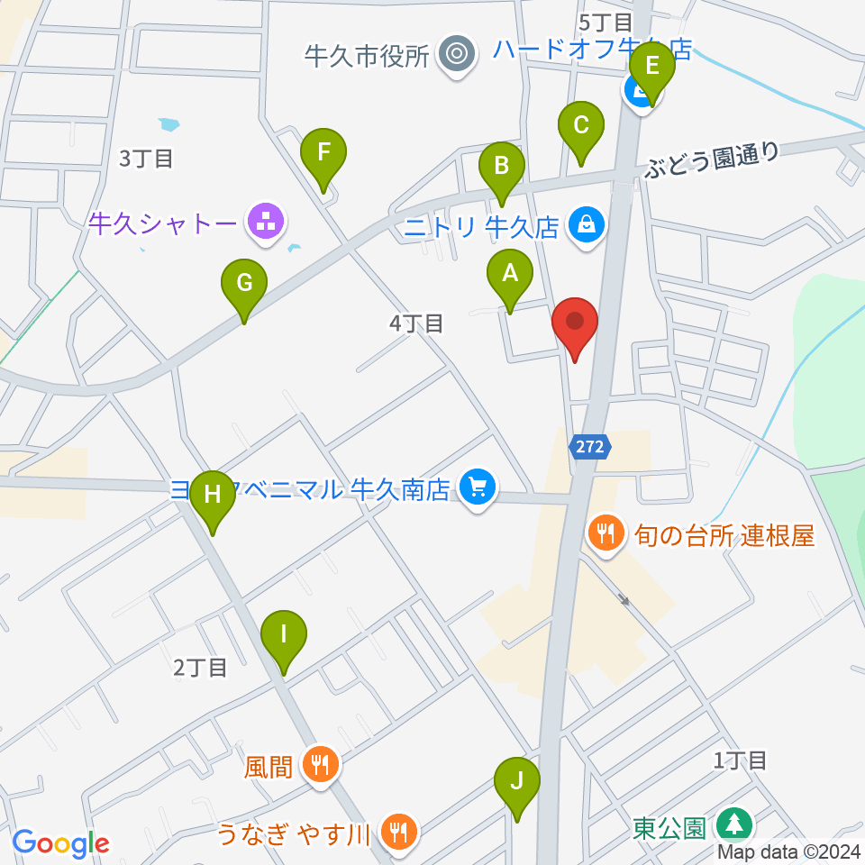 ウインズ・ユー牛久本店周辺の駐車場・コインパーキング一覧地図