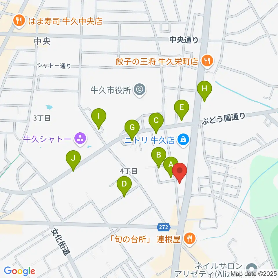 ウインズ・ユー牛久本店周辺の駐車場・コインパーキング一覧地図