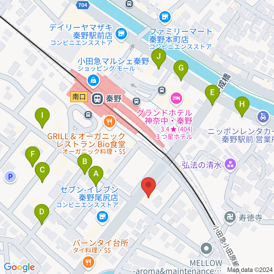 大村楽器店 秦野店周辺の駐車場・コインパーキング一覧地図