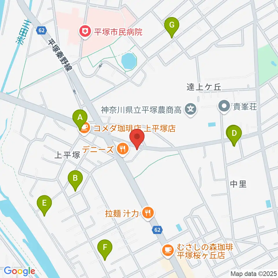 大村楽器店 平塚店周辺の駐車場・コインパーキング一覧地図