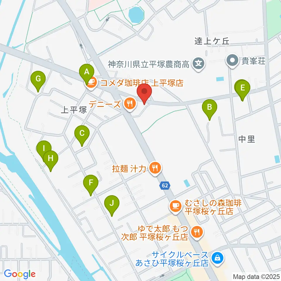 大村楽器店 平塚店周辺の駐車場・コインパーキング一覧地図