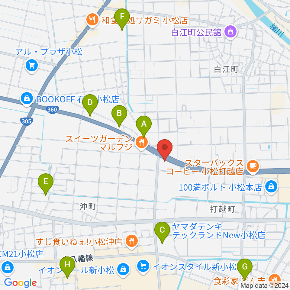 山屋楽器周辺の駐車場・コインパーキング一覧地図