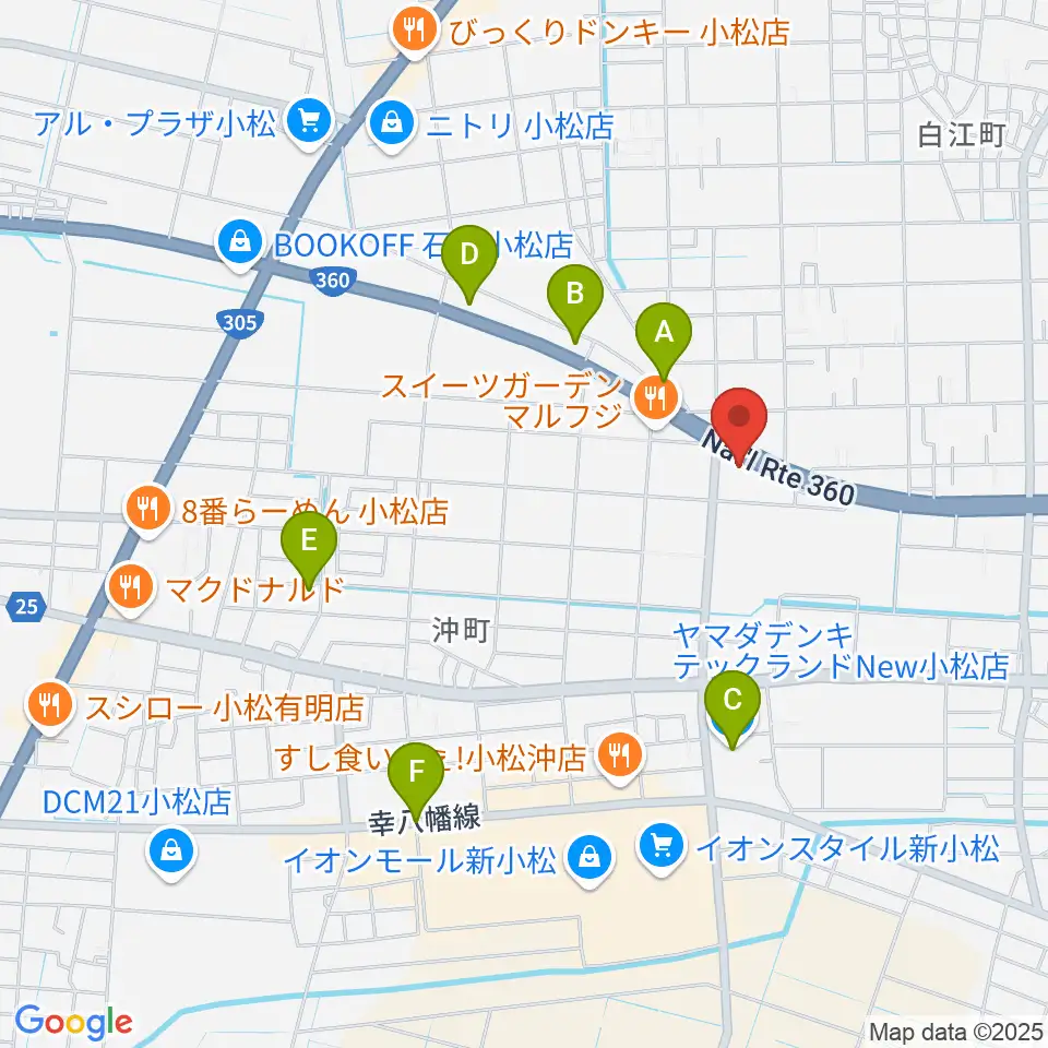 山屋楽器周辺の駐車場・コインパーキング一覧地図