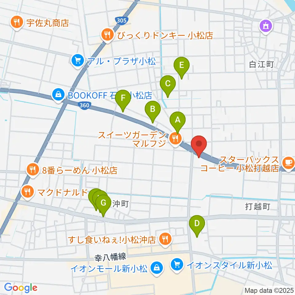 山屋楽器周辺の駐車場・コインパーキング一覧地図