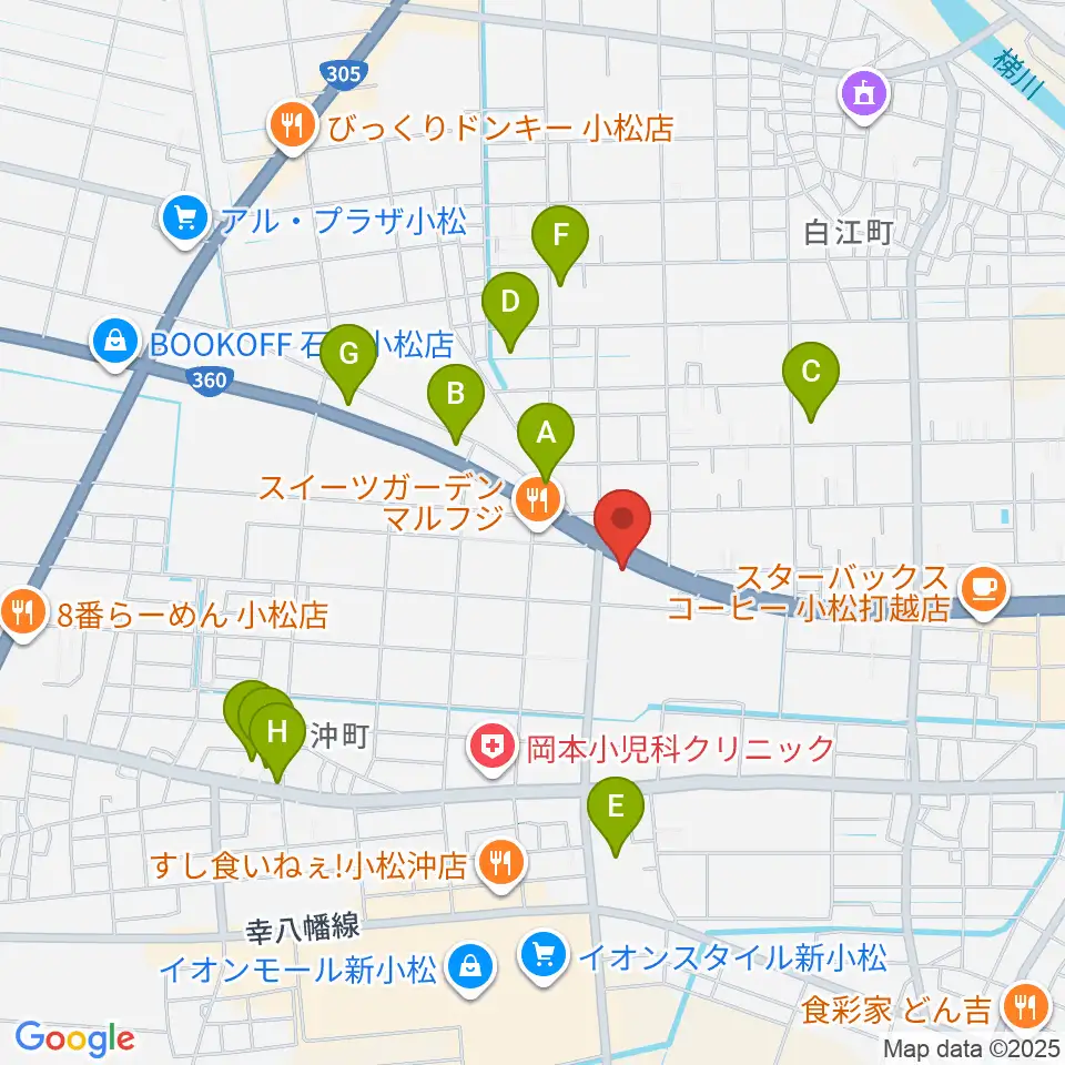 山屋楽器周辺の駐車場・コインパーキング一覧地図