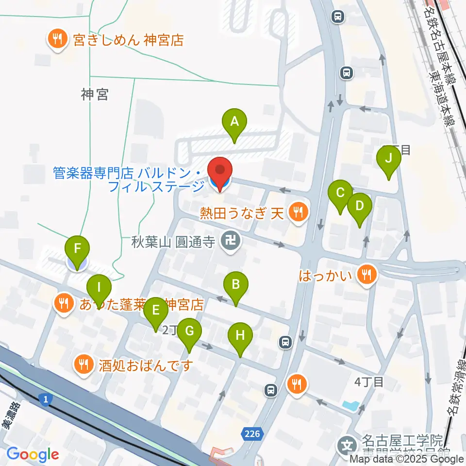 ヨモギヤ楽器 神宮前本店周辺の駐車場・コインパーキング一覧地図