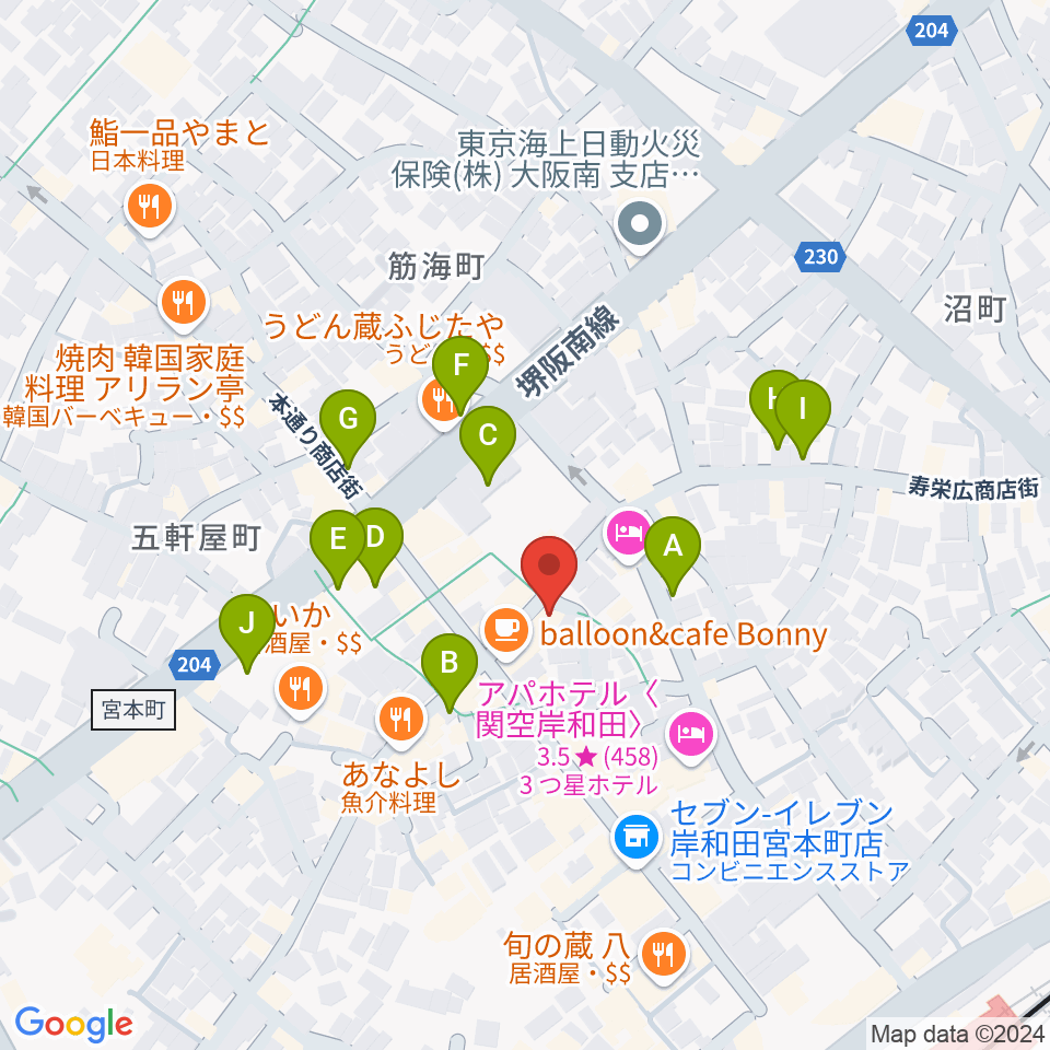 ウクレレショップ オハナ周辺の駐車場・コインパーキング一覧地図