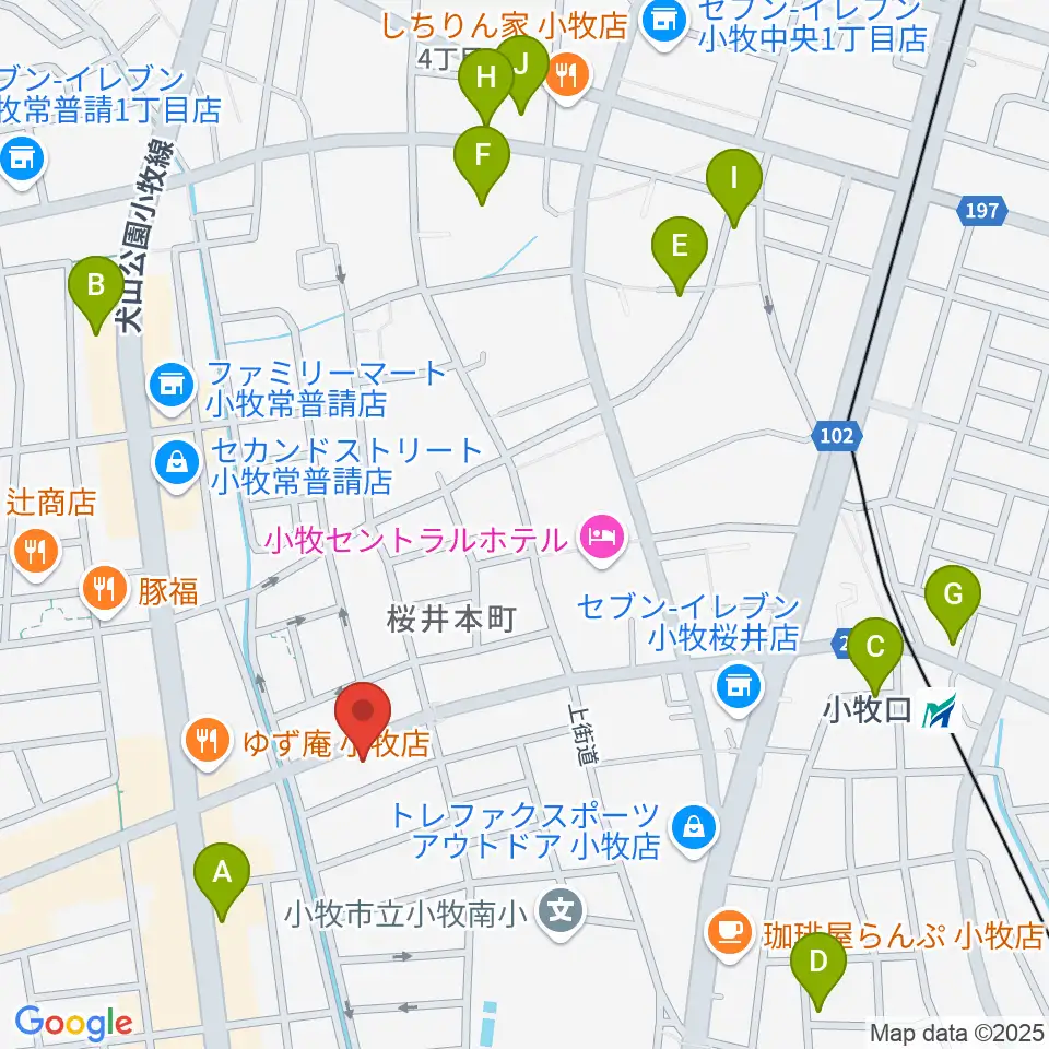 シンフォニア楽器 小牧店周辺の駐車場・コインパーキング一覧地図