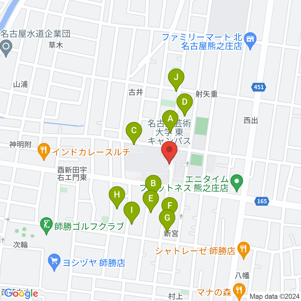 名古屋芸術大学周辺の駐車場・コインパーキング一覧地図