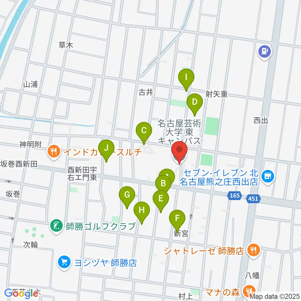名古屋芸術大学周辺の駐車場・コインパーキング一覧地図