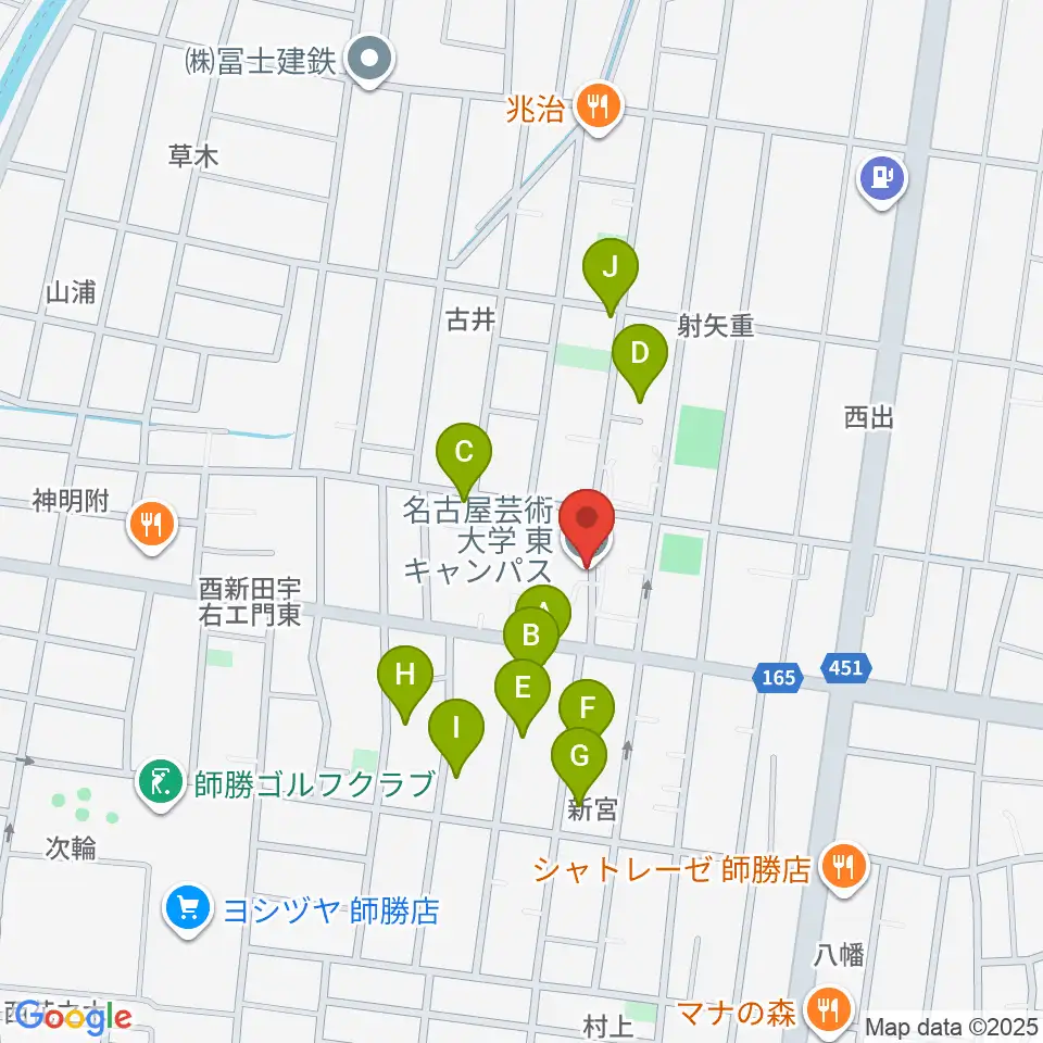 名古屋芸術大学周辺の駐車場・コインパーキング一覧地図