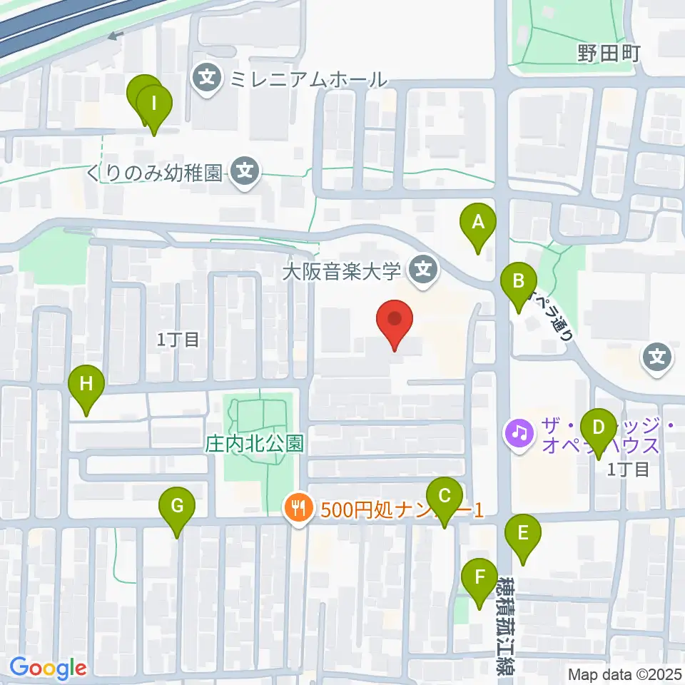 大阪音楽大学付属音楽院周辺の駐車場・コインパーキング一覧地図