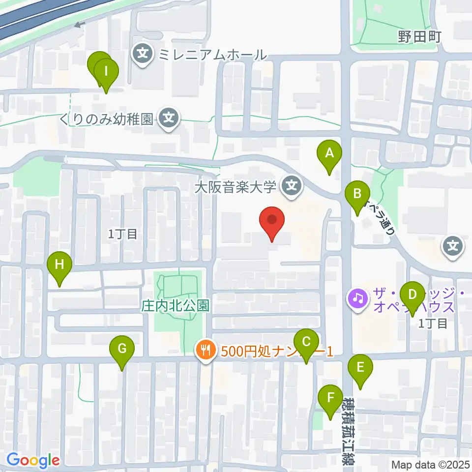 大阪音楽大学付属音楽院周辺の駐車場・コインパーキング一覧地図