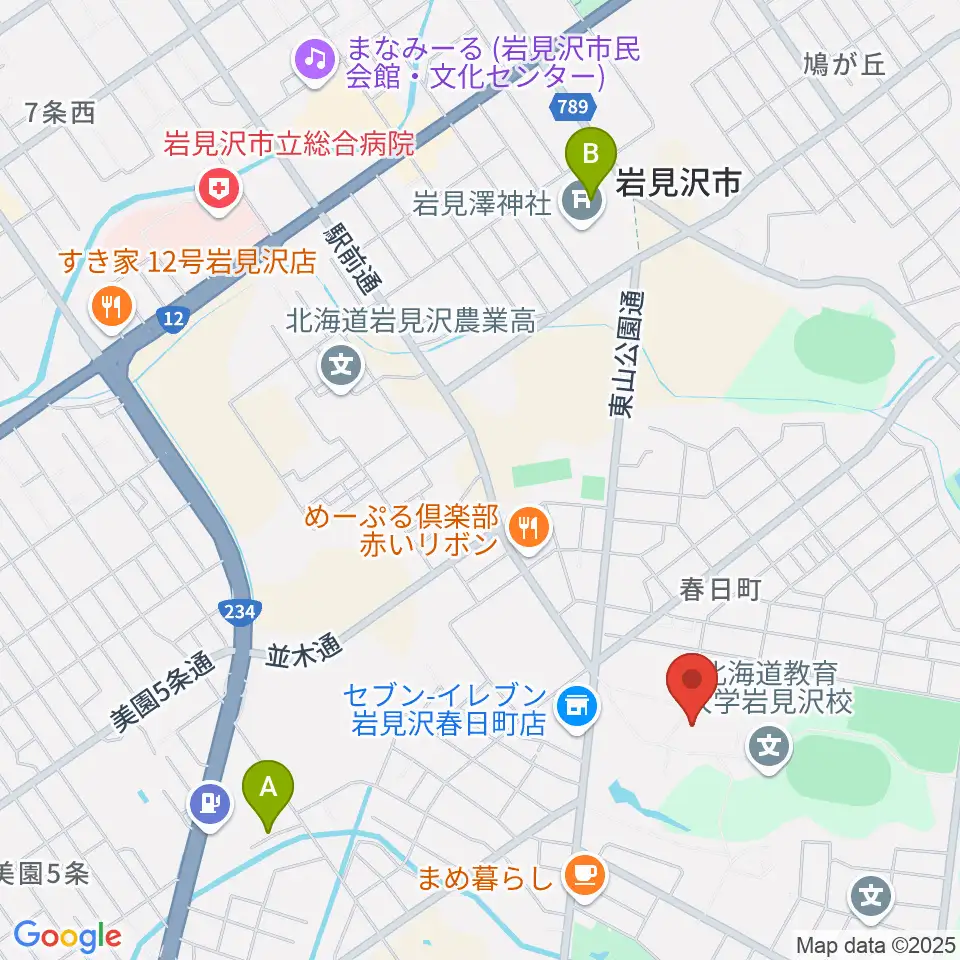 北海道教育大学 芸術・スポーツ文化学科周辺の駐車場・コインパーキング一覧地図