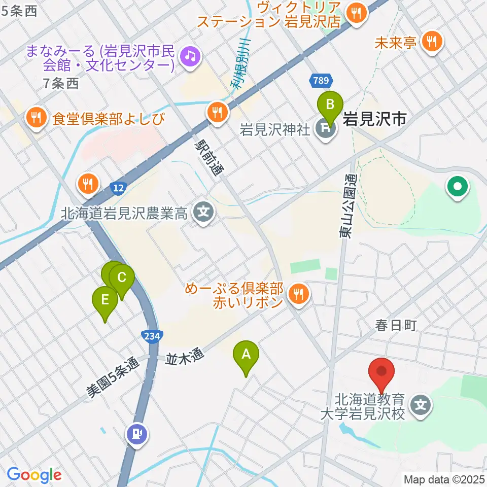 北海道教育大学 芸術・スポーツ文化学科周辺の駐車場・コインパーキング一覧地図