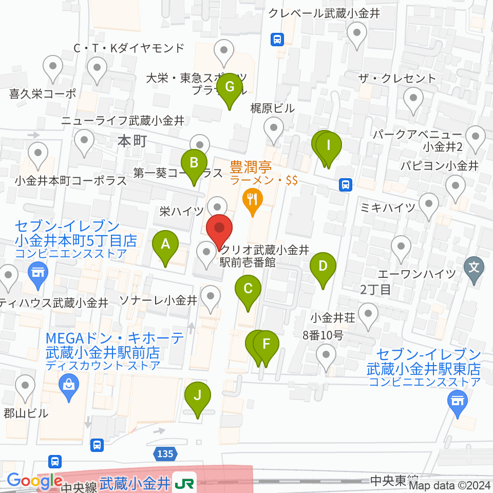武蔵小金井 studio34周辺の駐車場・コインパーキング一覧地図