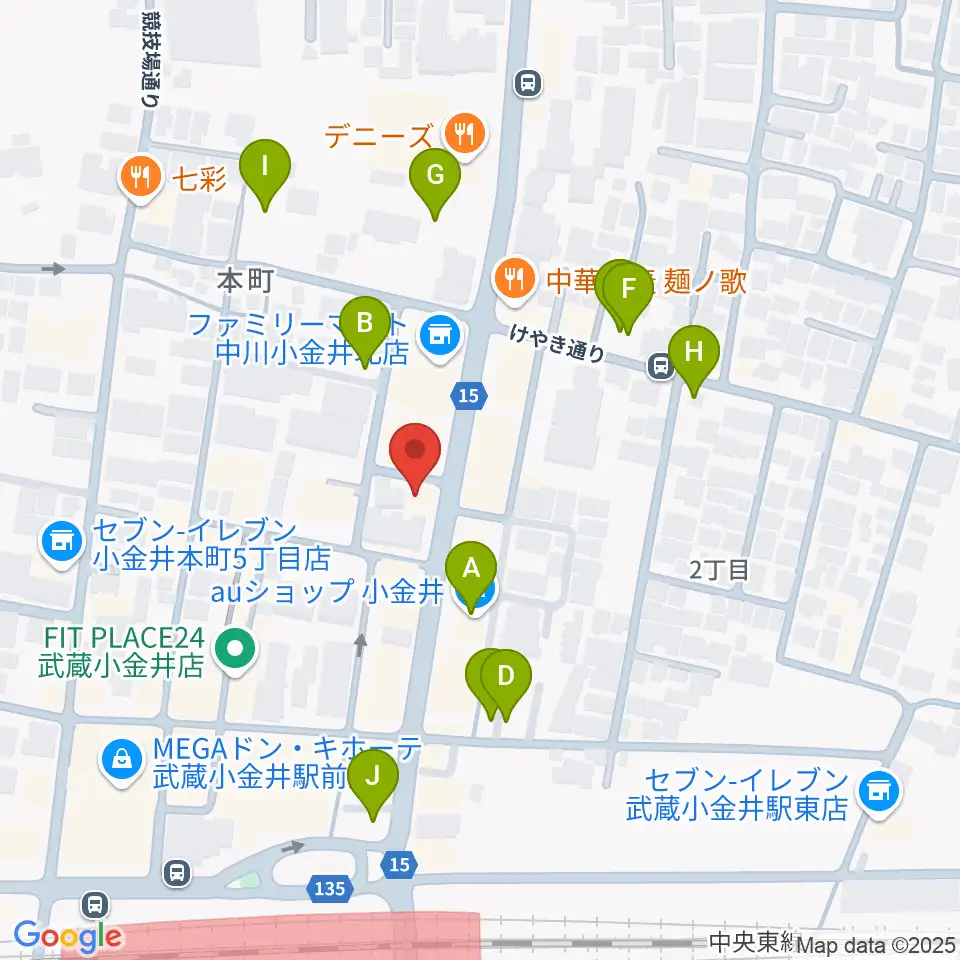 武蔵小金井 studio34周辺の駐車場・コインパーキング一覧地図