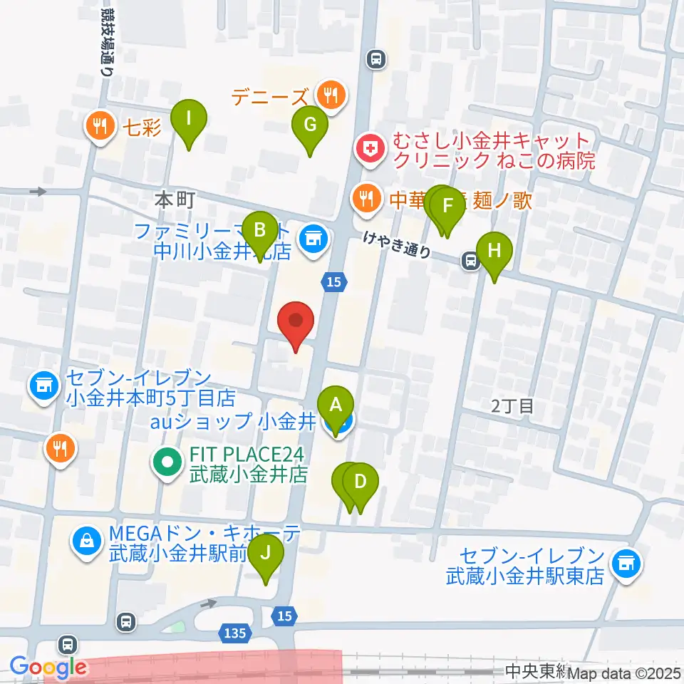 武蔵小金井 studio34周辺の駐車場・コインパーキング一覧地図