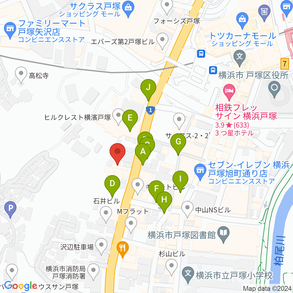 戸塚ファーストアヴェニュー周辺の駐車場・コインパーキング一覧地図