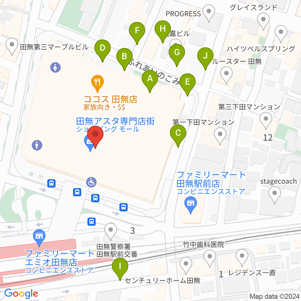 宮地楽器アスタ田無センター周辺の駐車場・コインパーキング一覧地図