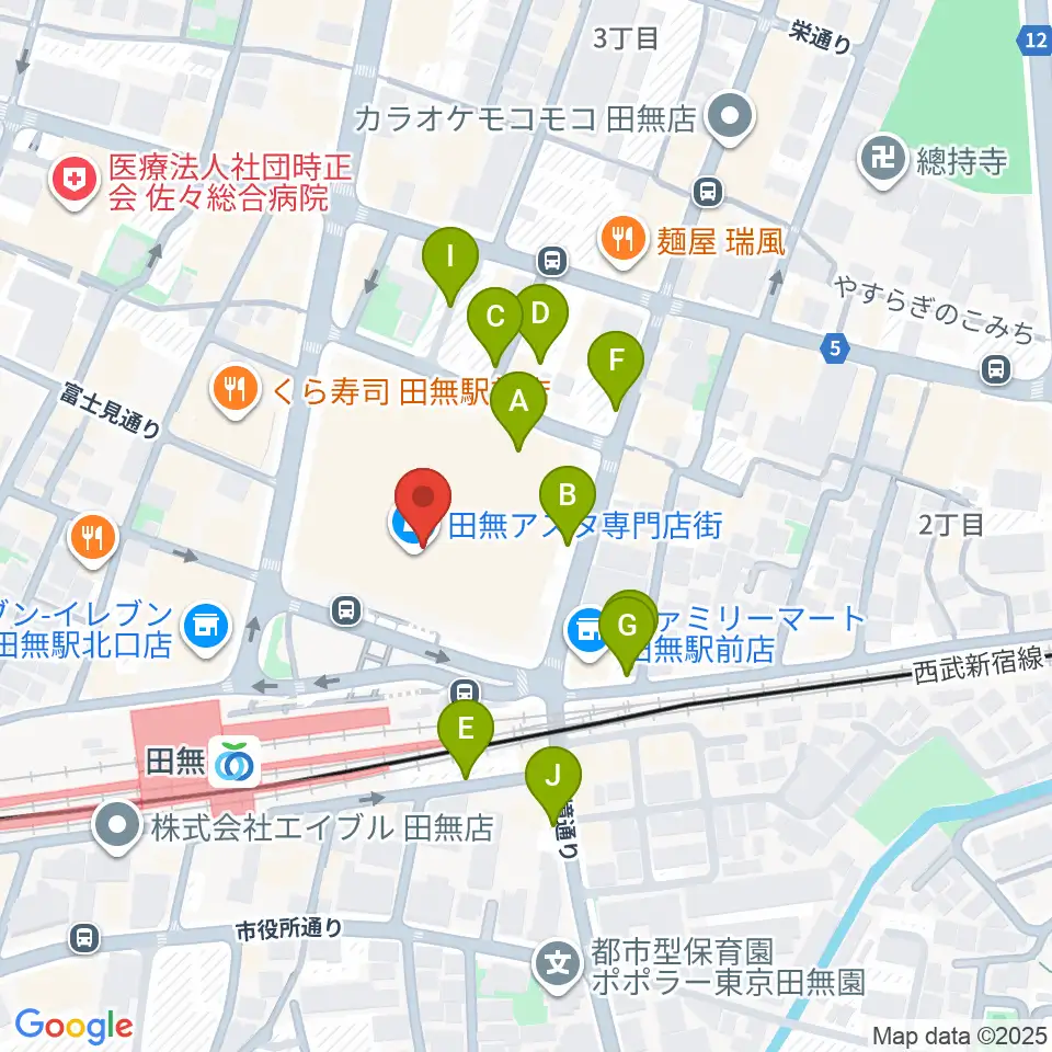 宮地楽器アスタ田無センター周辺の駐車場・コインパーキング一覧地図