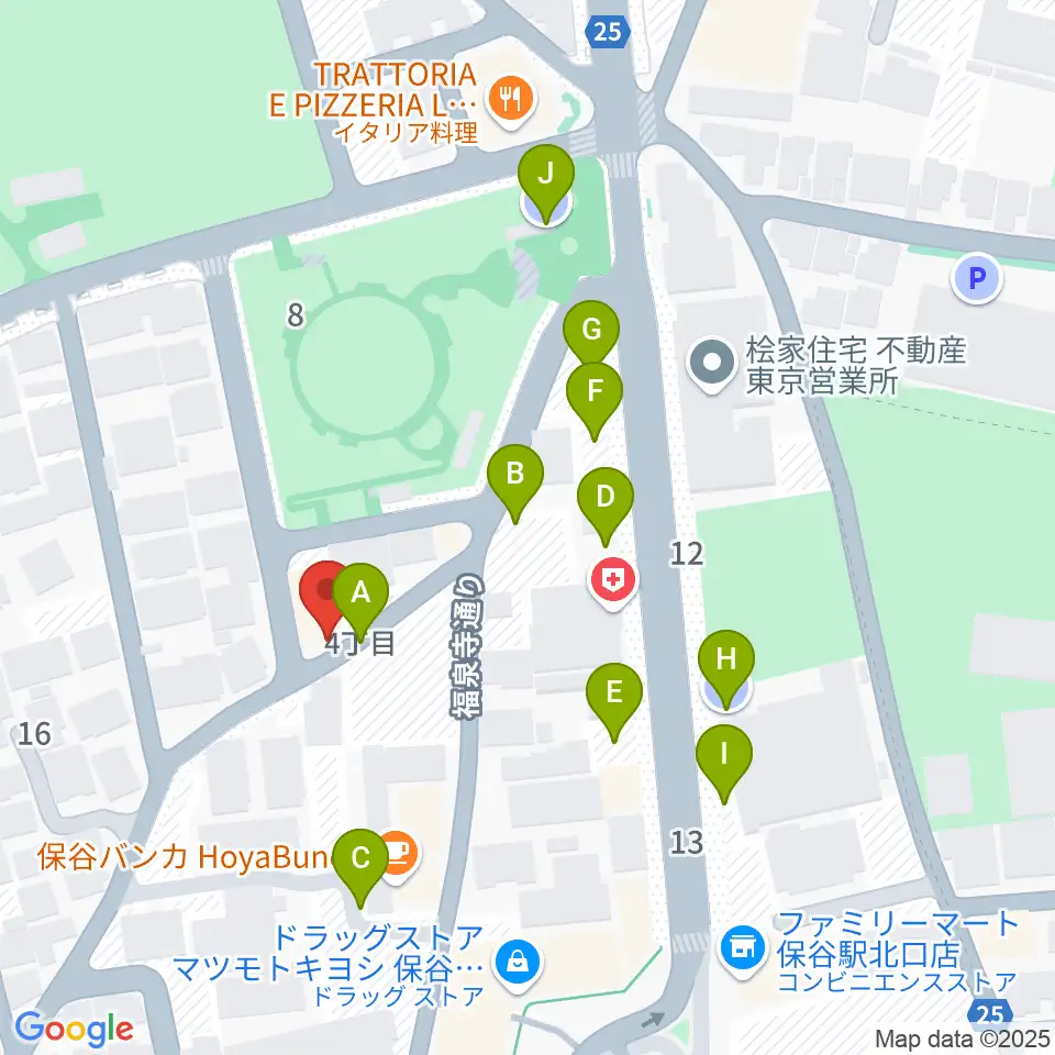 宮地楽器 保谷センター周辺の駐車場・コインパーキング一覧地図
