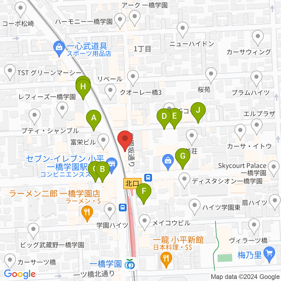 宮地楽器 小平センター周辺の駐車場・コインパーキング一覧地図
