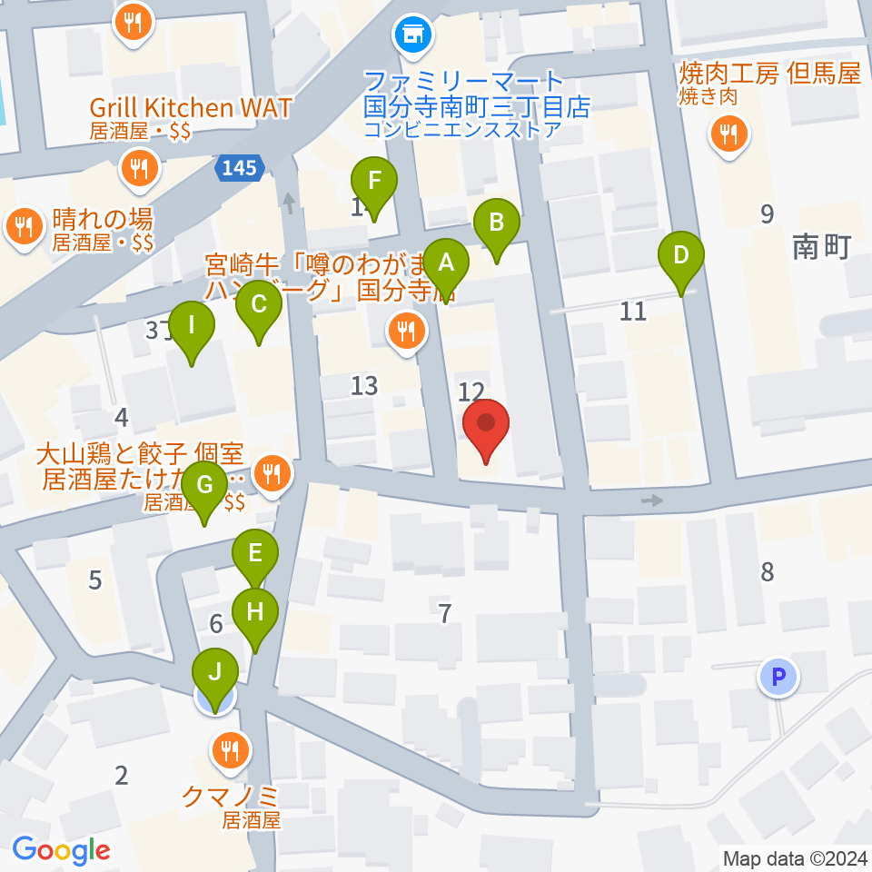 宮地楽器 国分寺センター周辺の駐車場・コインパーキング一覧地図