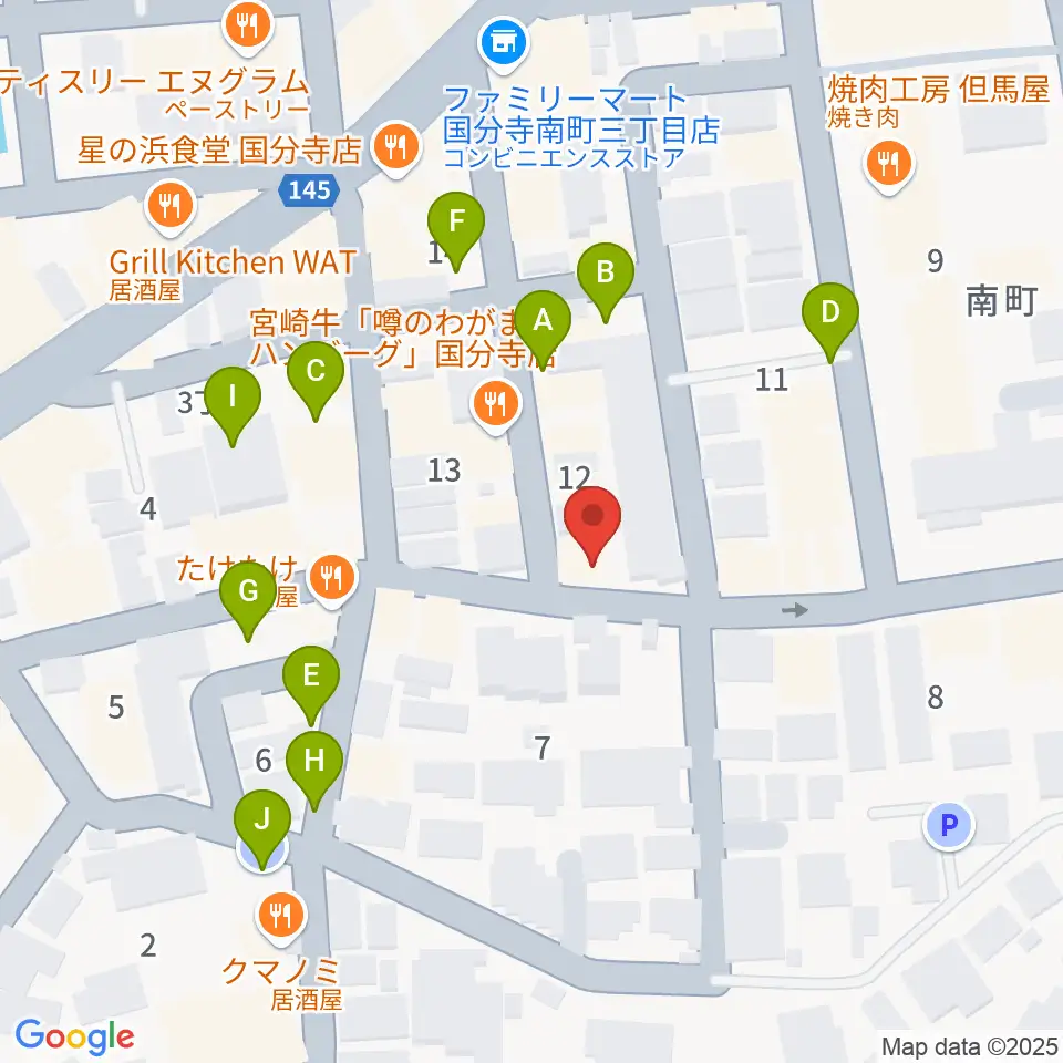 宮地楽器 国分寺センター周辺の駐車場・コインパーキング一覧地図