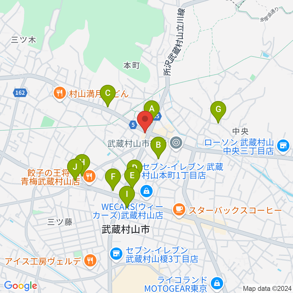 宮地楽器 武蔵村山センター周辺の駐車場・コインパーキング一覧地図