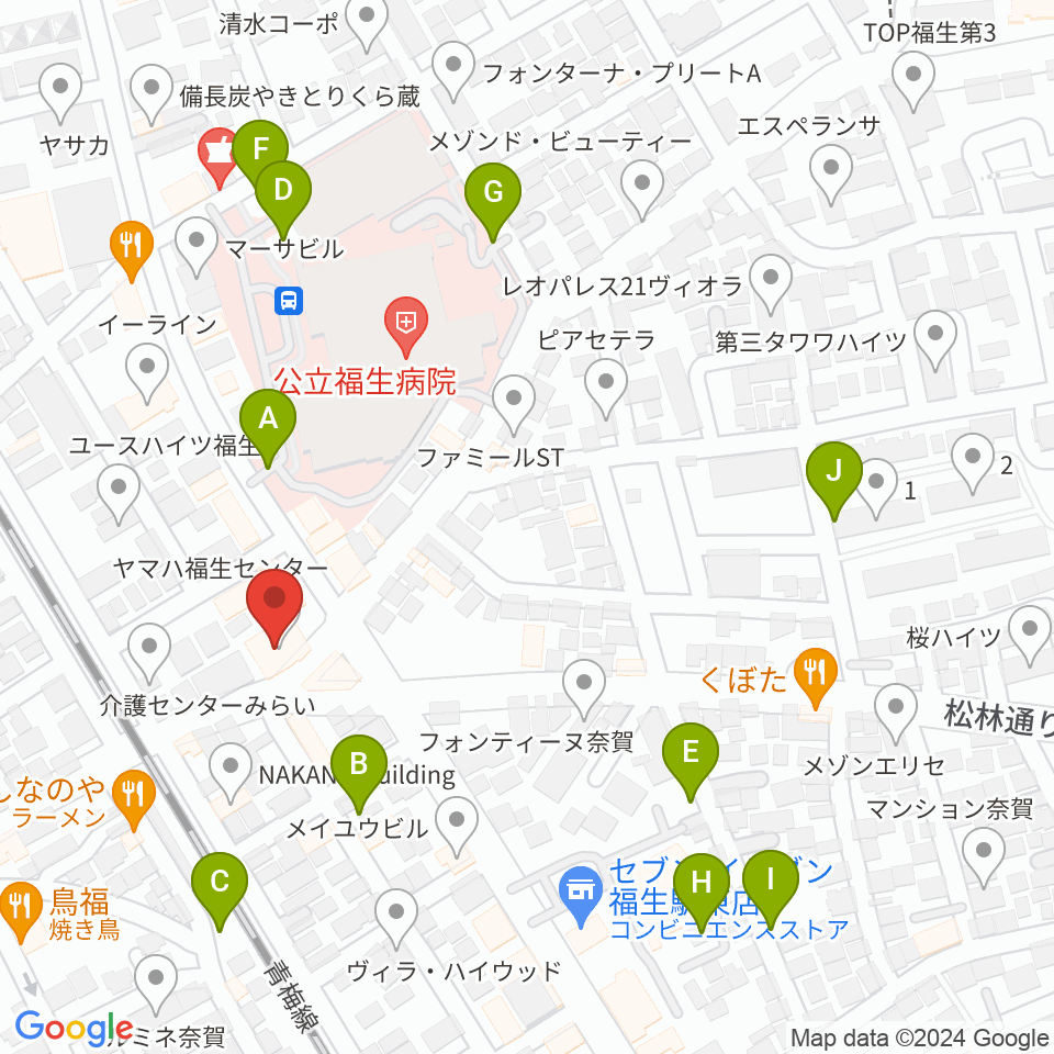 宮地楽器 福生センター周辺の駐車場・コインパーキング一覧地図