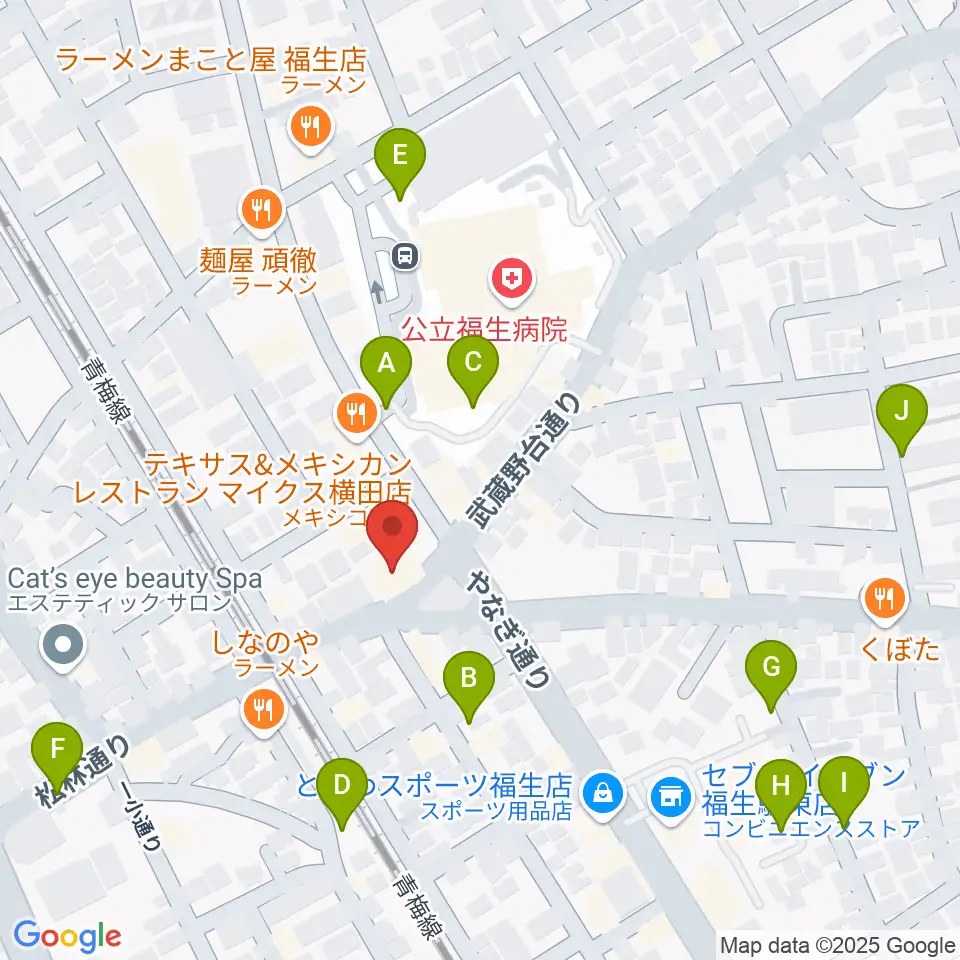 宮地楽器 福生センター周辺の駐車場・コインパーキング一覧地図
