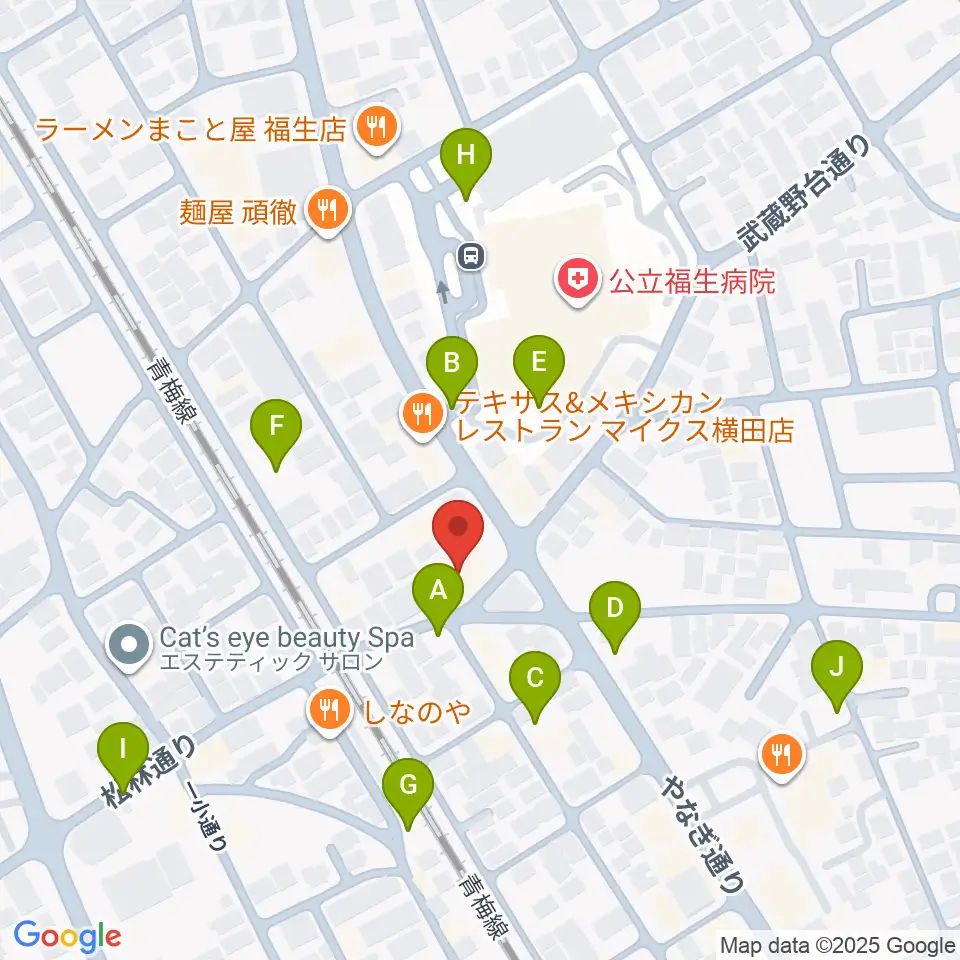 宮地楽器 福生センター周辺の駐車場・コインパーキング一覧地図