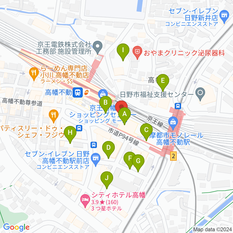 宮地楽器 高幡センター周辺の駐車場・コインパーキング一覧地図