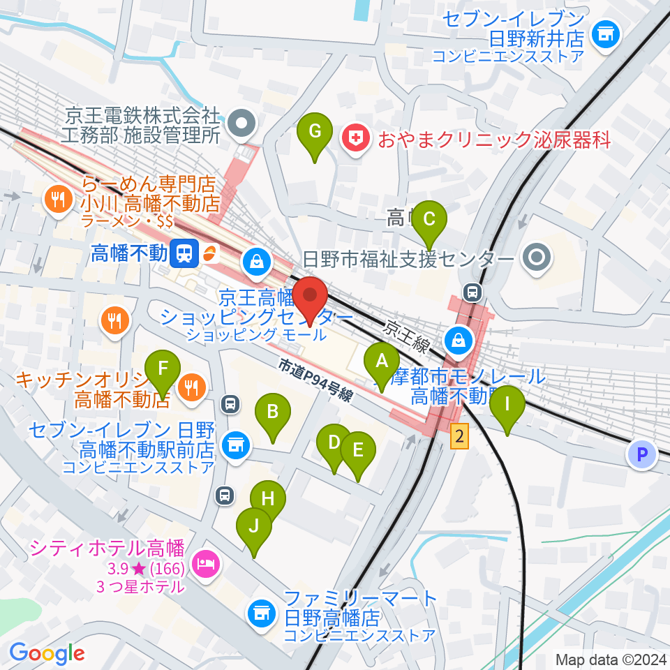 宮地楽器 高幡センター周辺の駐車場・コインパーキング一覧地図