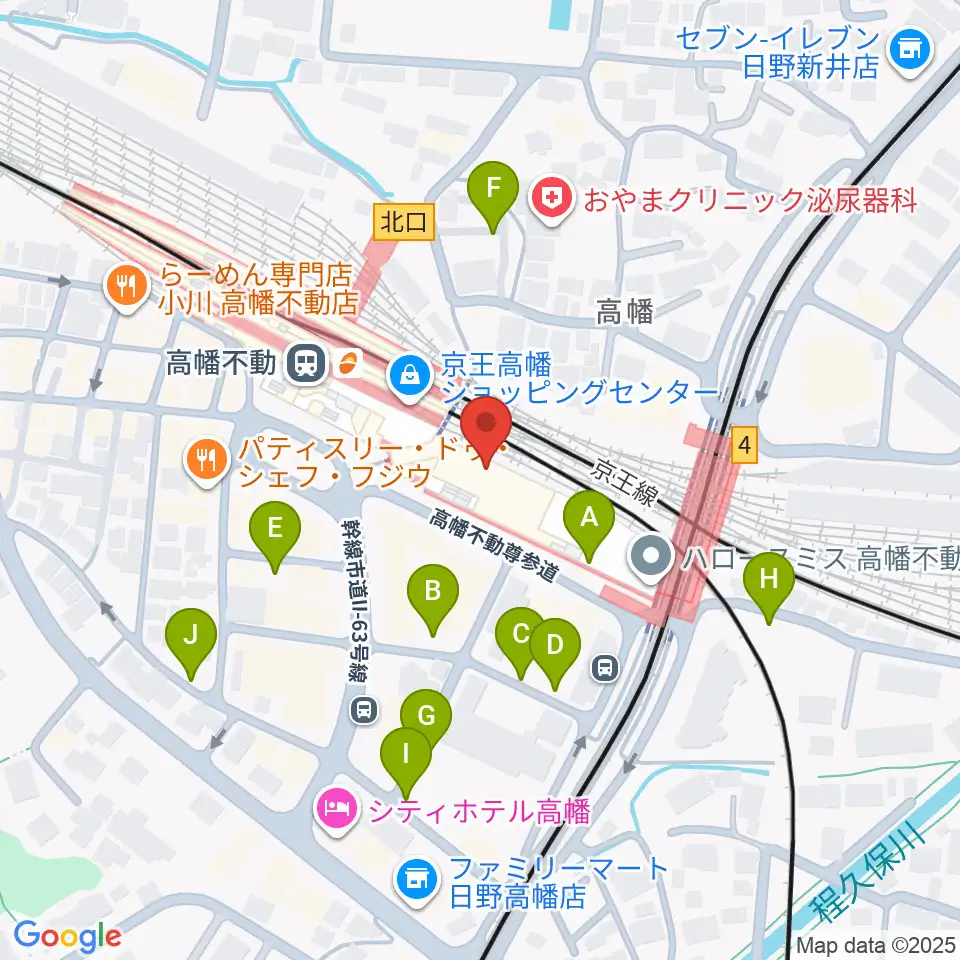 宮地楽器 高幡センター周辺の駐車場・コインパーキング一覧地図
