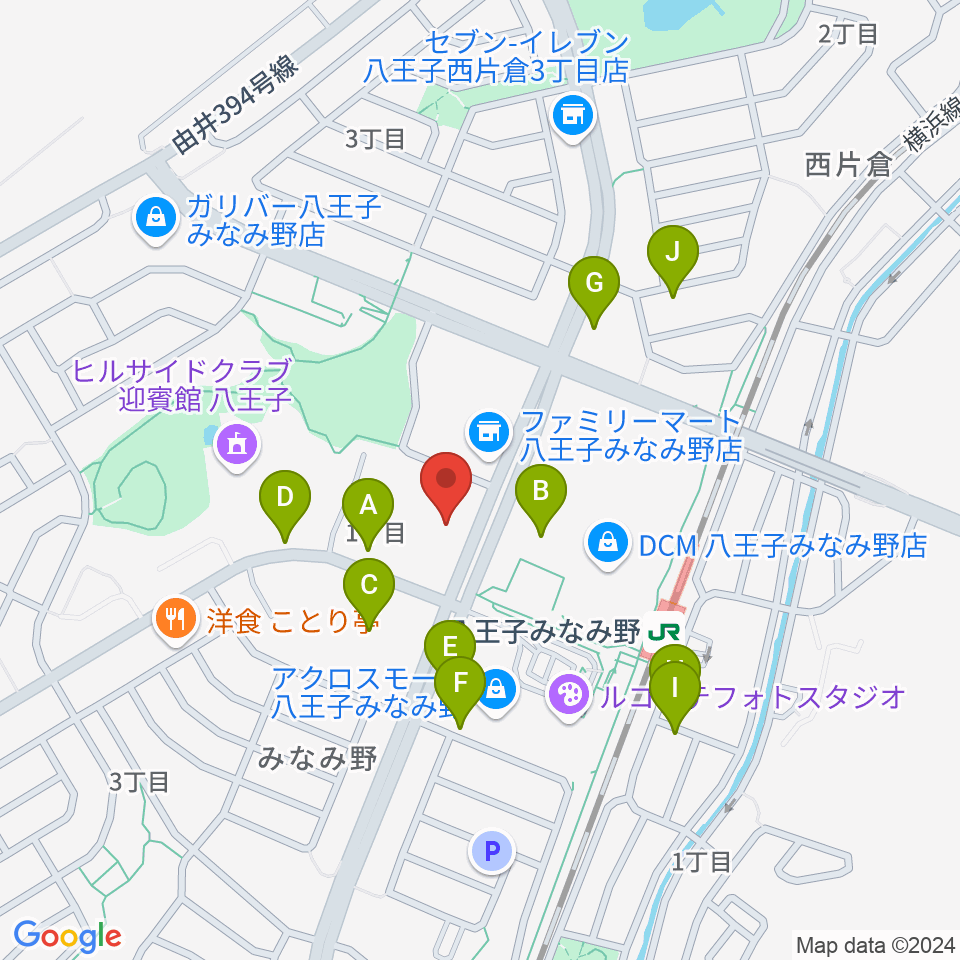 宮地楽器 八王子みなみ野センター周辺の駐車場・コインパーキング一覧地図