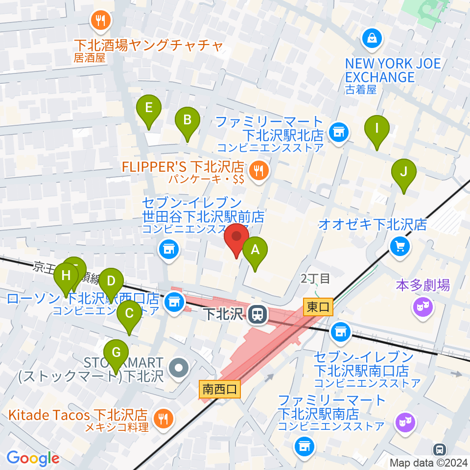 川上楽器 下北沢センター周辺の駐車場・コインパーキング一覧地図