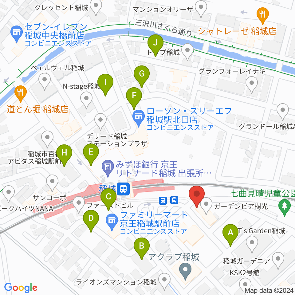 川上楽器 稲城センター周辺の駐車場・コインパーキング一覧地図