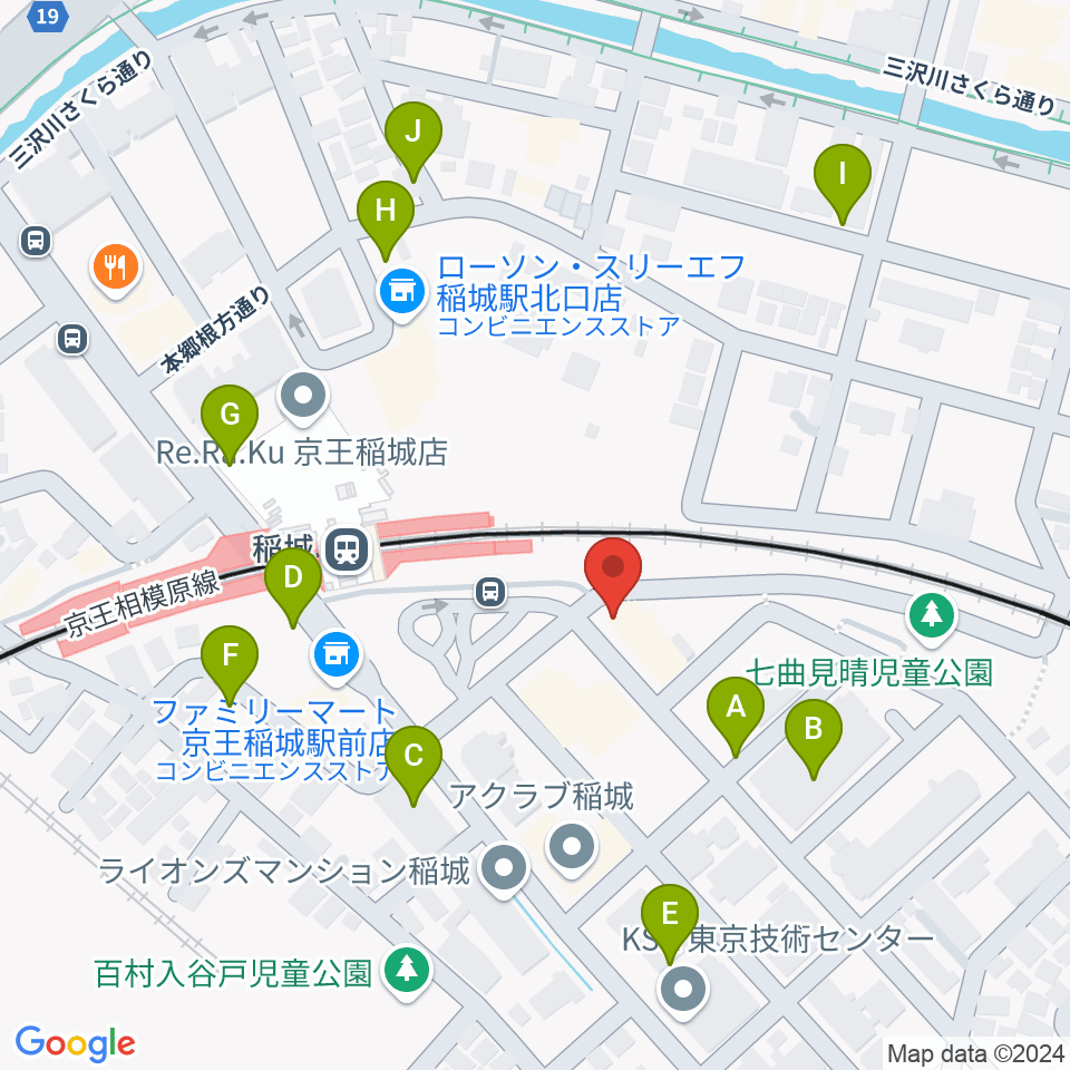 川上楽器 稲城センター周辺の駐車場・コインパーキング一覧地図