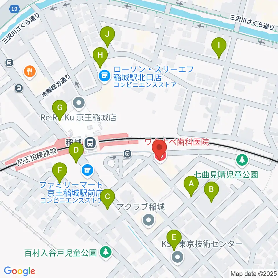 川上楽器 稲城センター周辺の駐車場・コインパーキング一覧地図