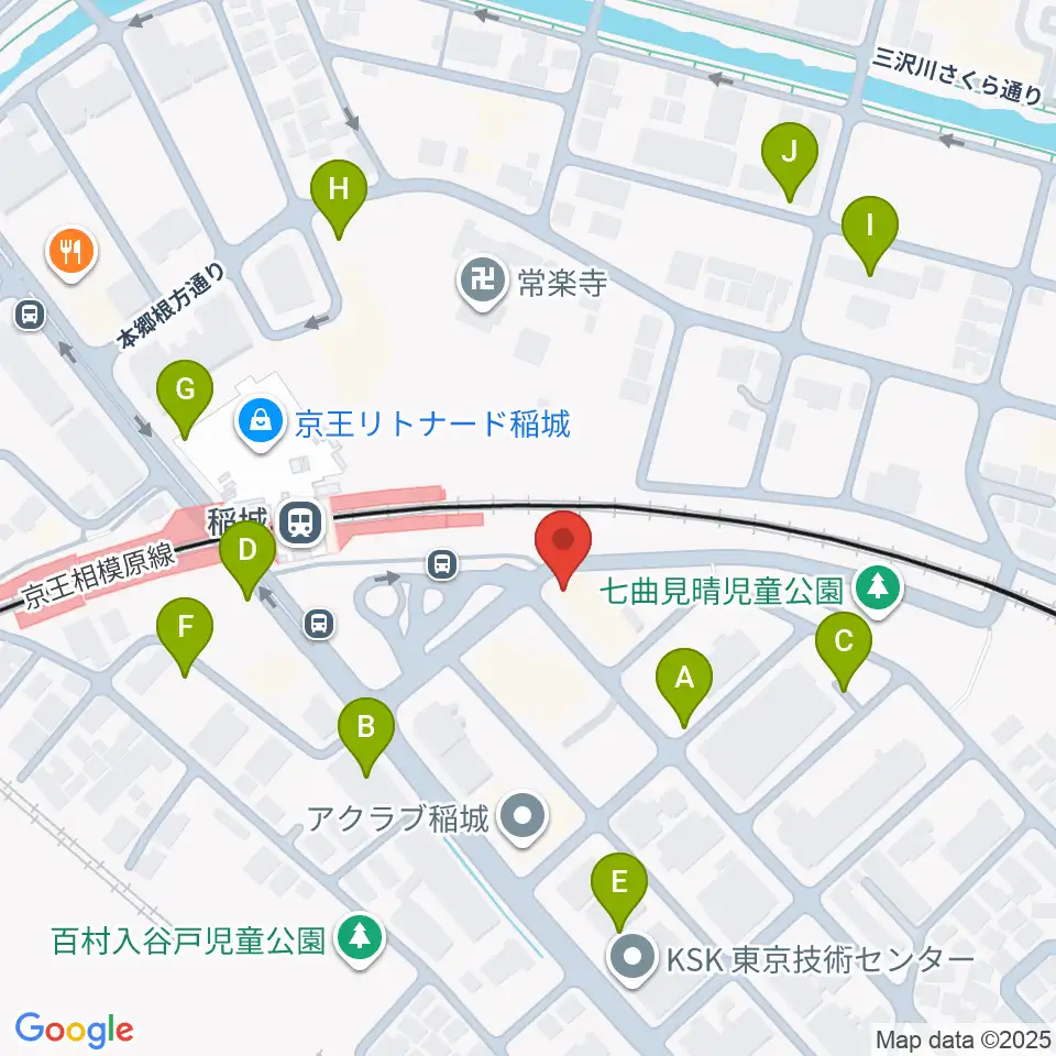 川上楽器 稲城センター周辺の駐車場・コインパーキング一覧地図