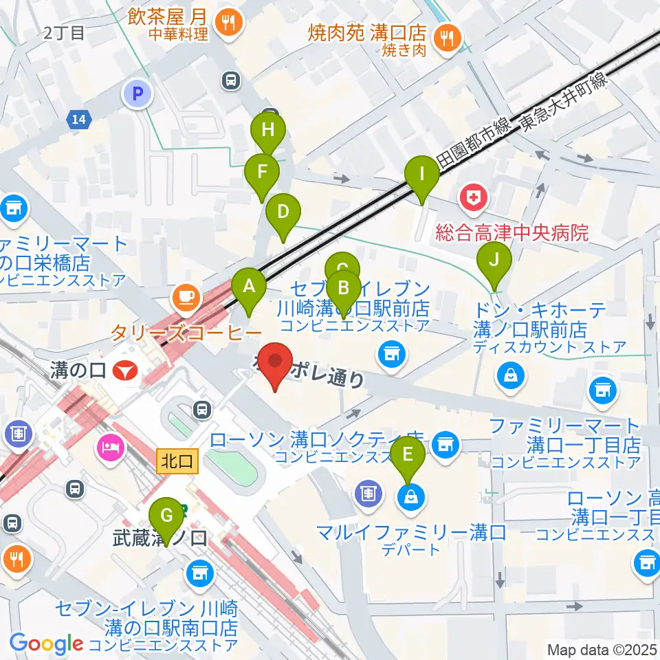 川上楽器 溝ノ口センター周辺の駐車場・コインパーキング一覧地図