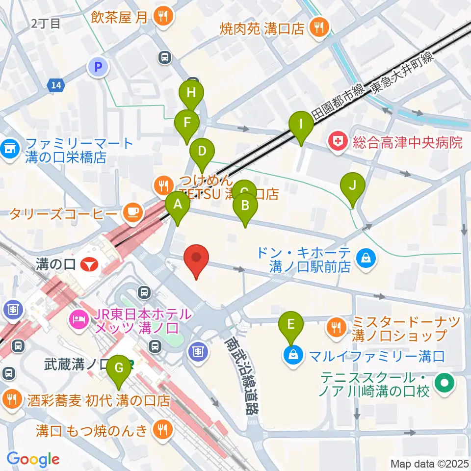 川上楽器 溝ノ口センター周辺の駐車場・コインパーキング一覧地図