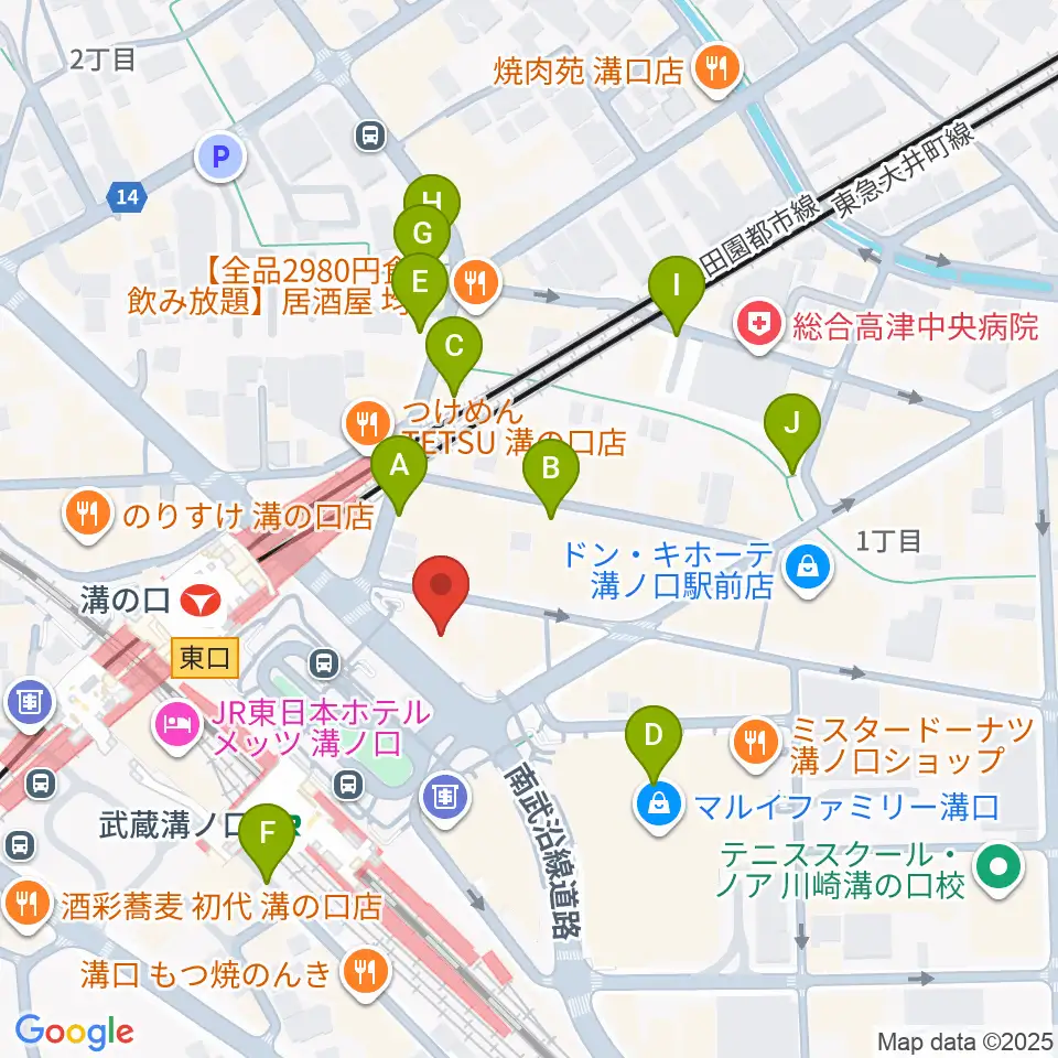 川上楽器 溝ノ口センター周辺の駐車場・コインパーキング一覧地図