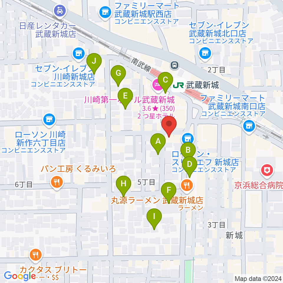 川上楽器 新城センター周辺の駐車場・コインパーキング一覧地図