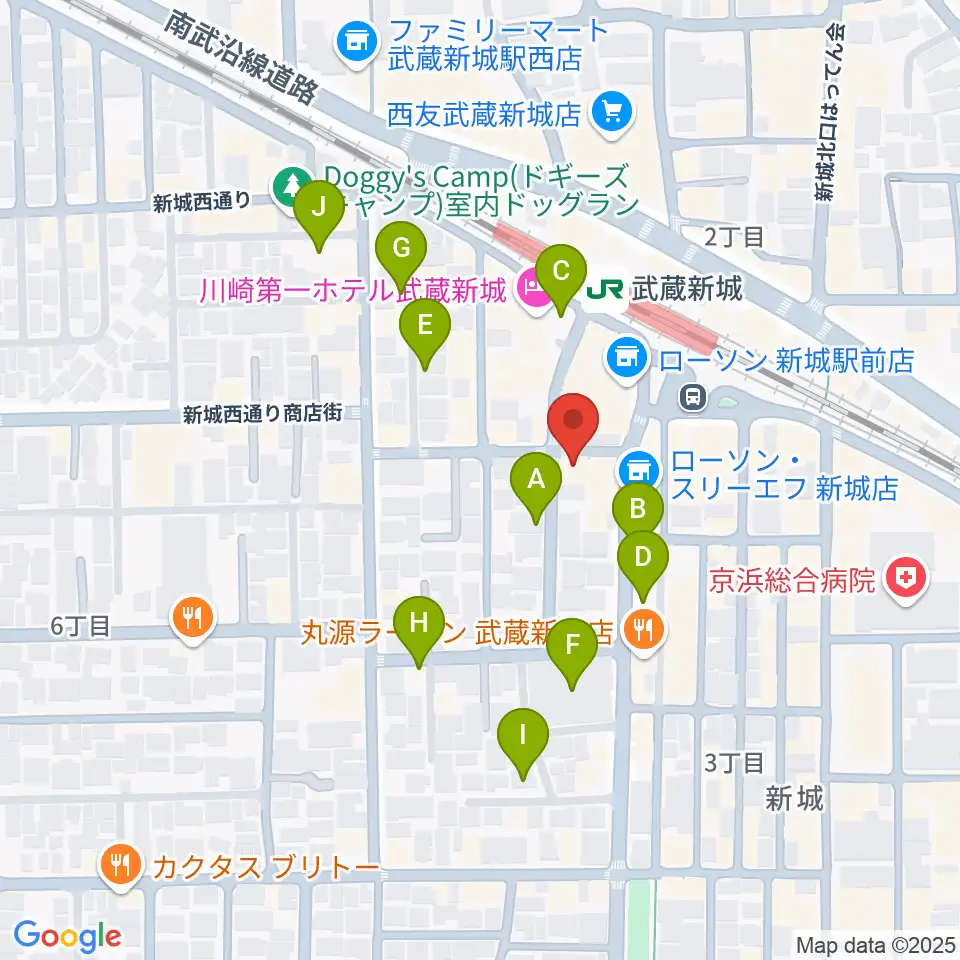 川上楽器 新城センター周辺の駐車場・コインパーキング一覧地図