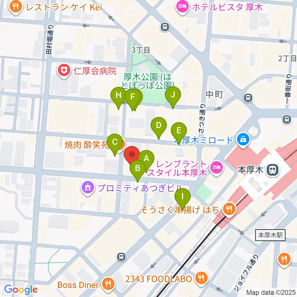 メロディ会周辺の駐車場・コインパーキング一覧地図